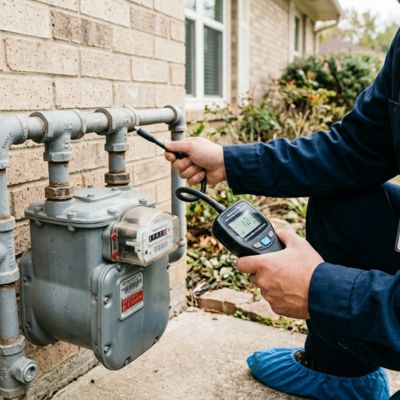 Gas meter inspection performed on a home in Kenwood Heights, Rowlett TX