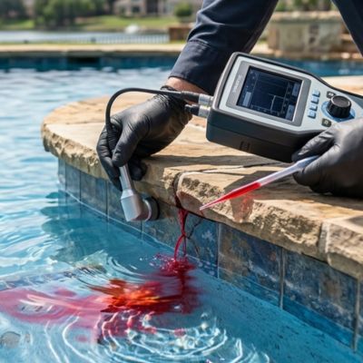 Pool leak detection performed at a property near Lake Ray Hubbard in Rockwall