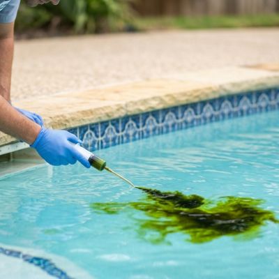 Dye testing used for pool leak detection at a Sachse, TX home in zip code 75048