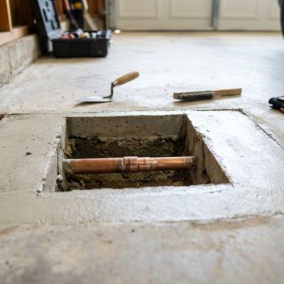 Slab leak repair completed at a home in Rowlett's Kenwood Heights neighborhood