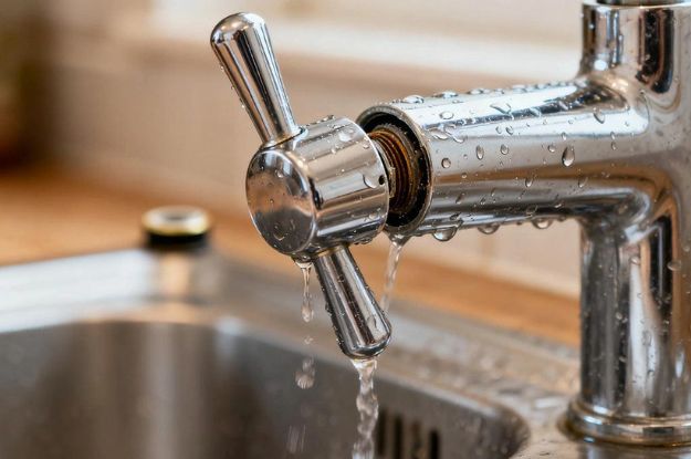 Leaking faucet handle