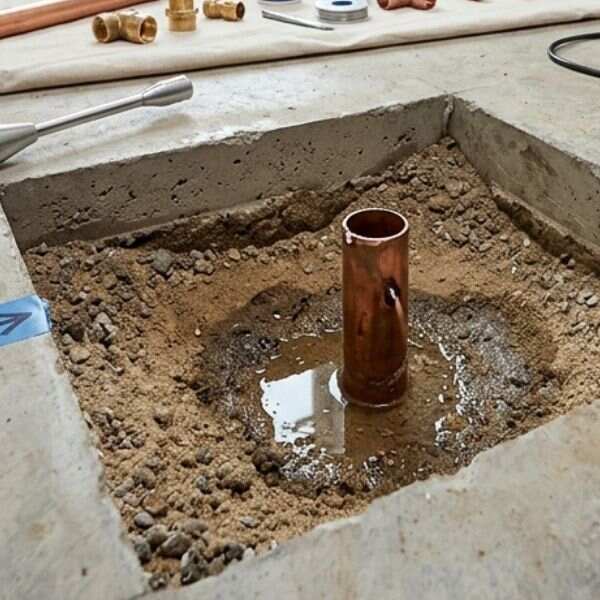 Professional slab leak detection in Murphy, Texas, using advanced video inspection cameras to precisely locate a hidden leak beneath a concrete foundation, identifying the source for repair while preventing extensive damage.